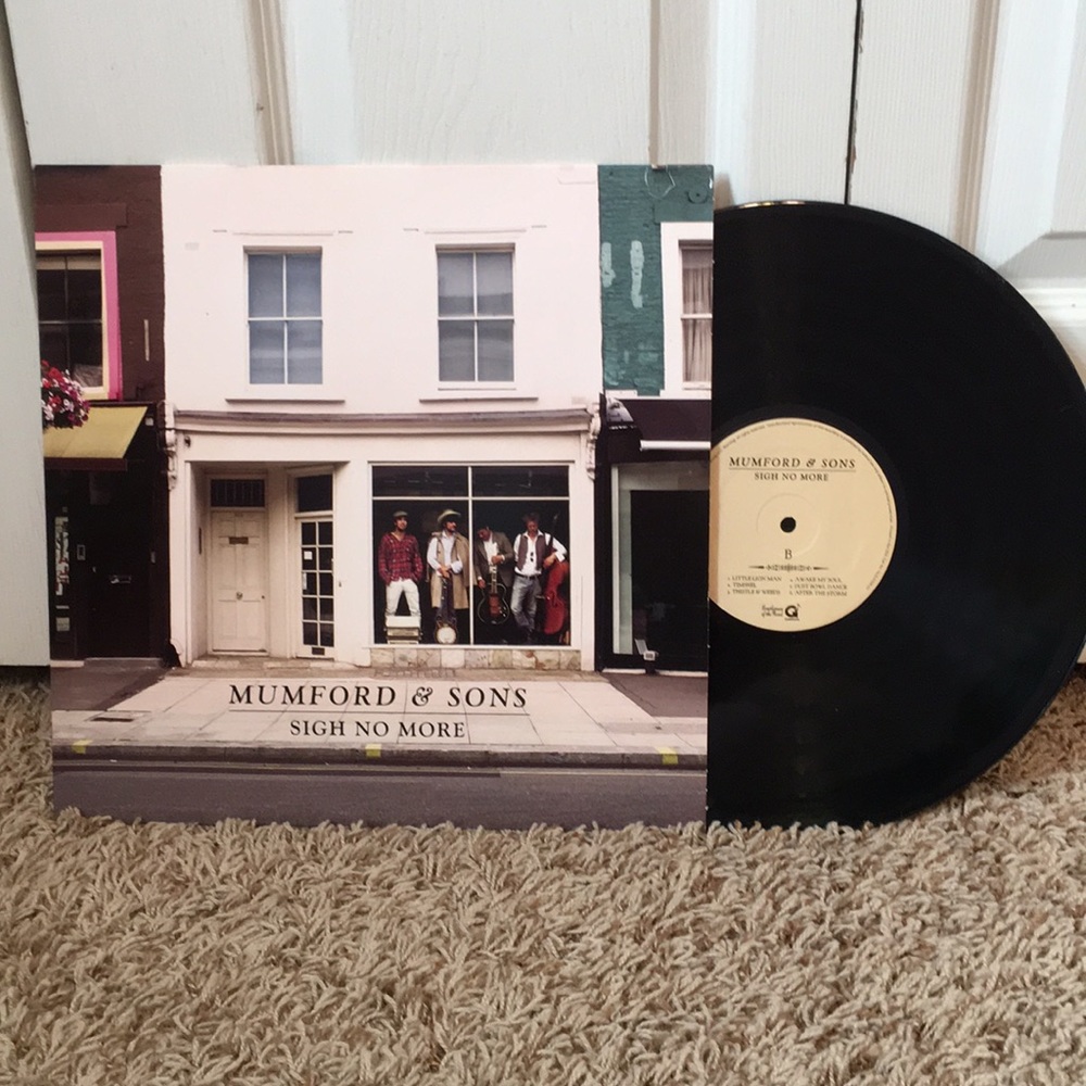 Mumford & Sons “Sigh No More” album on vinyl